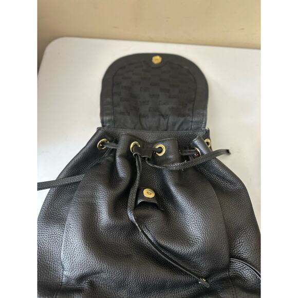Michael Kors Backpack Riley Pebble Leather Drawstring Bag Black (35S8GRLB7L) - Picture 8 of 16